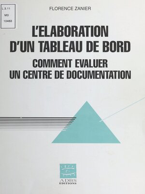 cover image of L'Élaboration d'un tableau de bord